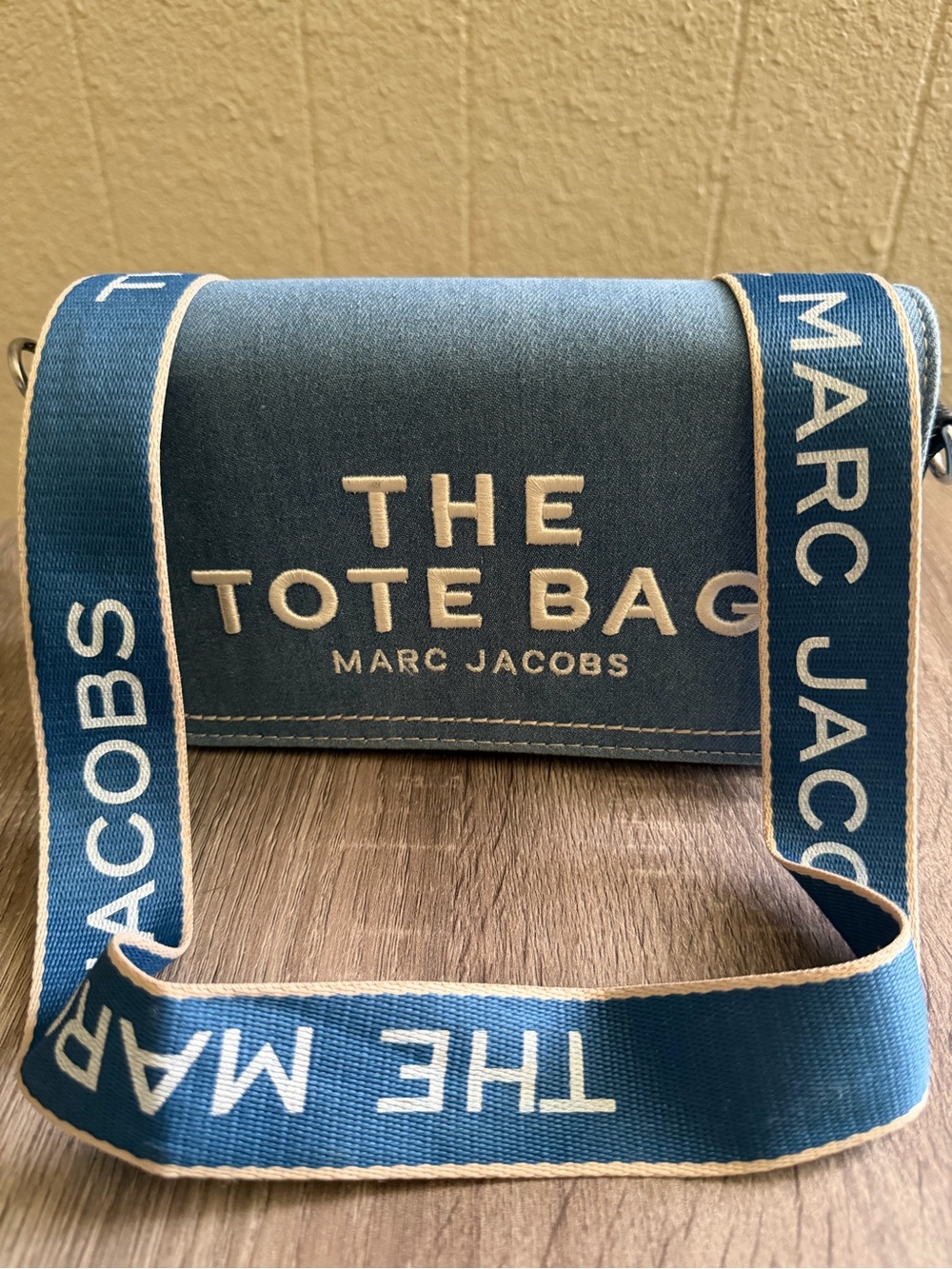 Marc Jacobs Blue 'The Tote Bag' Crossbody with Branded Strap